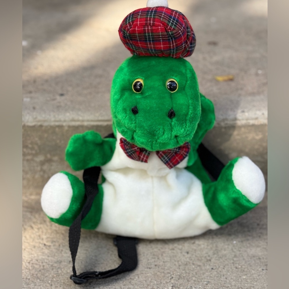 Green Dinosaur Plush Backpack Dino Snack Pack